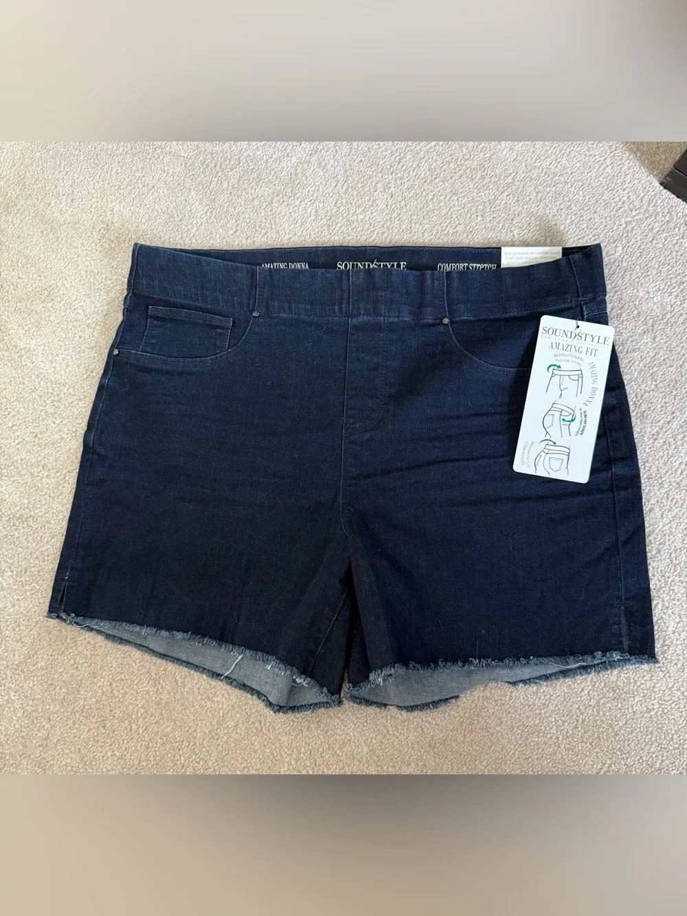 Sound/Style Dark Indigo High-Rise Women's Stretch Denim Shorts